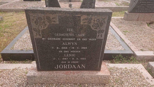 JORDAAN Alwyn 1888-1969 & Lenie 1897-1985