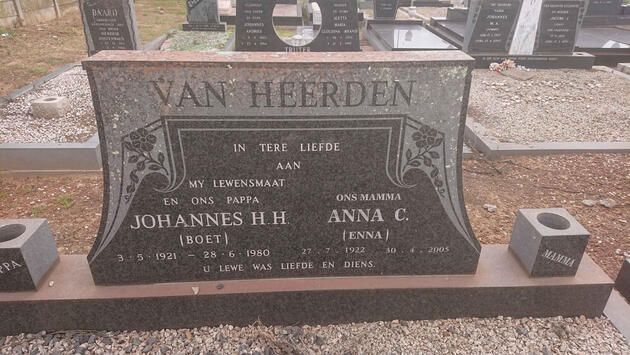 HEERDEN Johannes H.H., van 1921-1980 & Anna C. 1922-2005