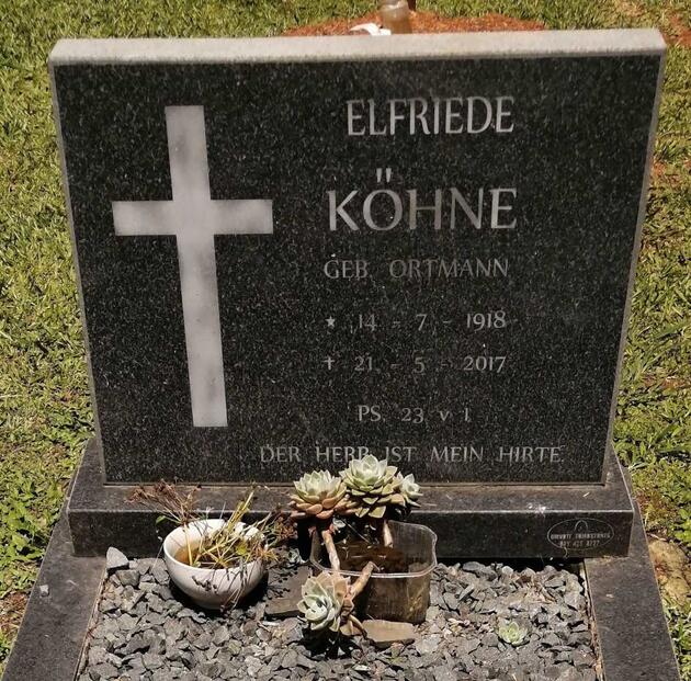 KOHNE Elfriede nee ORTMANN 1918-2017