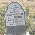 MERWE Elizabeth M., v.d. 1894-1962