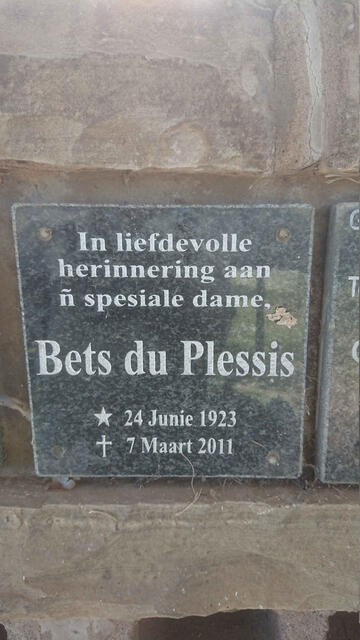 PLESSIS Bets, du 1923-2011