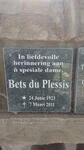 PLESSIS Bets, du 1923-2011