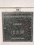 WESTHUYZEN Lallie, van der 1925-2007