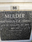 MULDER Mattheus C.P. 1938-2014