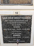 WESTHUIZEN Koos, van der 1926-2004 & Mimmie 1925-2011