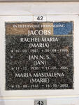 JACOBS N.S. 1920-2005 & Maria Masdalena 1918-2002 :: JACOBS Rachel Maria 1947-1999