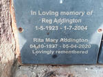 ADDINGTON Reg 1923-2004 & Rita Mary 1927-2020