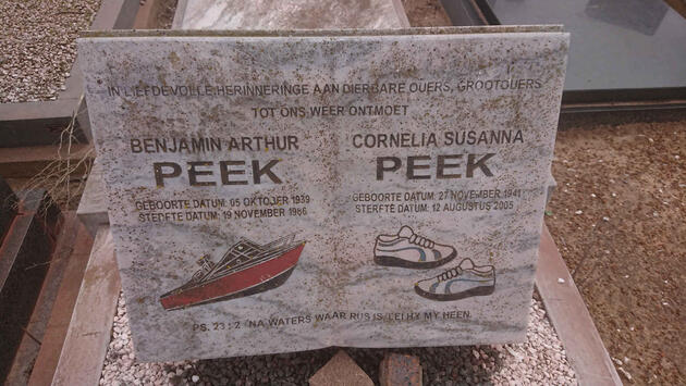 PEEK Benjamin Arthur 1939-1986 & Cornelia Susanna 1941-2005