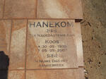 HANEKOM Koos 1939-2007