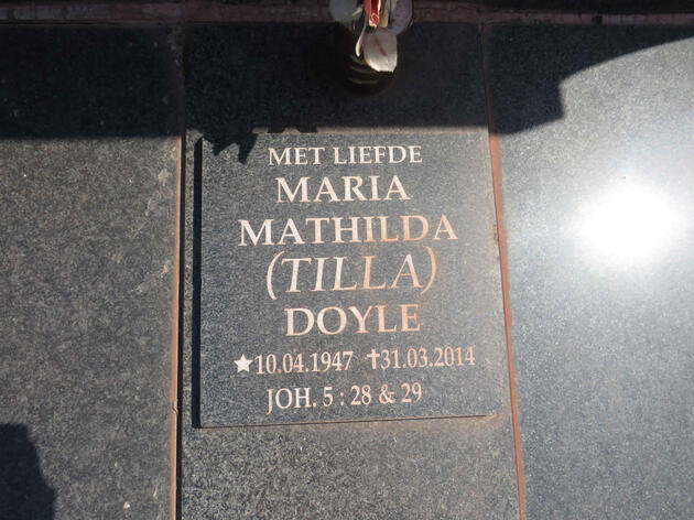 DOYLE Maria Mathilda 1947-2014