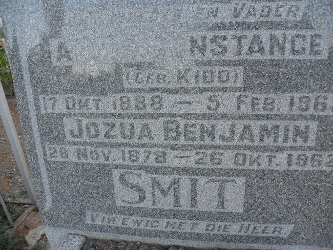 SMIT Jozua Benjamin 1878-1962 & A? Constance KIDO 1888-196?