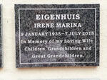 EIGENHUIS Irene Marina 1935-2015