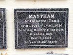 MAYTHAM Antoinette 1927-2020
