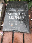 LEHMAN Sheila M. 1934-2013