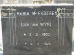 EKSTEEN Maria M. nee VAN WYK 1900-1971