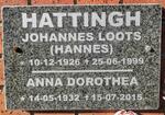 HATTINGH Johannes Loots 1926-1999 & Anna Dorothea 1932-2015