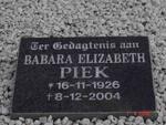PIEK Esabella Maria 1903-1984 :: PIEK Babara Elizabeth 1926-2004