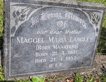 LANGLEY Maggel Maria nee MAARTENS 1871-1952