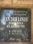 LINDE Johanna Elizabeth, van der 1930-2017