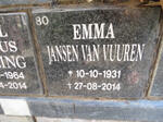 VUUREN Emma, Jansen van 1931-2014