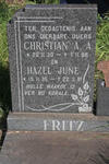 FRITZ Christian A.A. 1930-1988 & Hazel June 1935-1981
