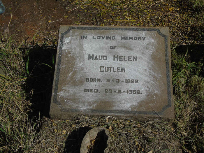 CUTLER Maud Helen 1866-1956
