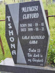 TSHONA Mlungisi Clifford 1961-1999