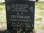 ZIETSMAN A.C. nee GELDENHUYS 1925-1998