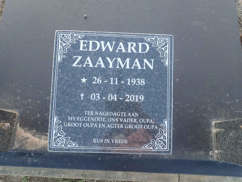 ZAAYMAN Edward 1938-2019