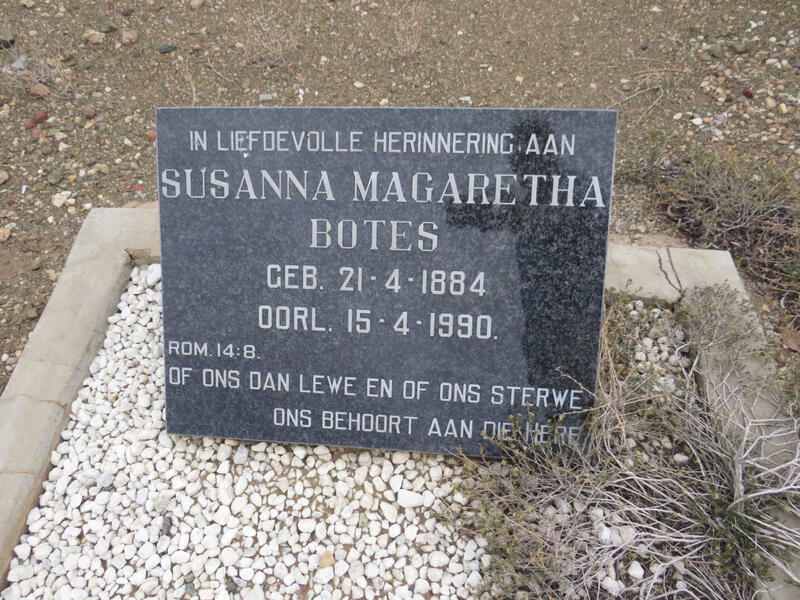 BOTES Susanna Magaretha 1884-1990