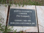 CORDIER Martha Elizabeth nee SWANEPOEL 1905-1993