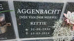 AGGENBACHT Kittie nee VAN DER MERWE 1930-2014