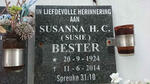 BESTER Susanna H.C. 1924-2014