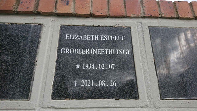 GROBLER Elizabeth Estelle nee NEETHLING 1934-2021