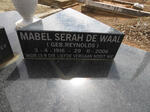 WAAL Mabel Serah, de nee REYNOLDS 1916-2006
