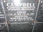 CAMPBELL Colin 1918-1985 & Martha Maria 1934-2020