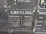 GREYLING Hendrik C. 1937-2017 & Anna C. 1939-2021