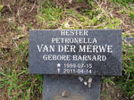 MERWE Hester Petronella, van der nee BARNARD 1959-2011