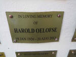 OELOFSE Harold 1926-2013