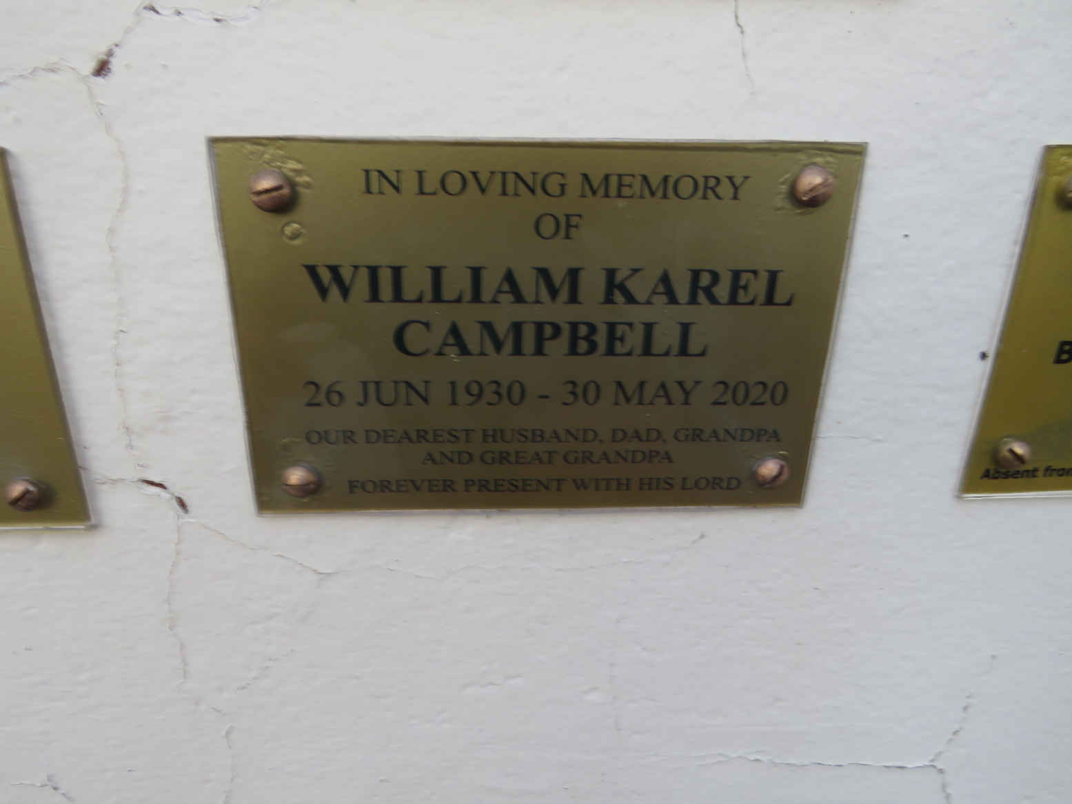 CAMPBELL William Karel 1930-2020