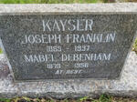 KAYSER Joseph Franklin 1865-1937 & Mabel Debenham 1879-1956