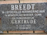 BREEDT Gertrude 1935-2011