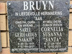 BRUYN Sarel Gerhardus 1951-2021 & Cornelia Susanna 1954-2015