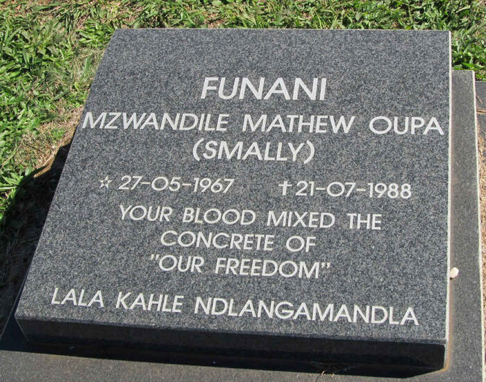 FUNANI Mzwandile Mathew Oupa 1967-1988