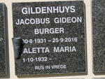 GILDENHUYS Jacobus Gideon Burger 1931-2016 & Aletta Maria 1932-