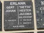 ERLANK Gert Johan 1935- & Hester Jacoba STEENKAMP 1931-2020