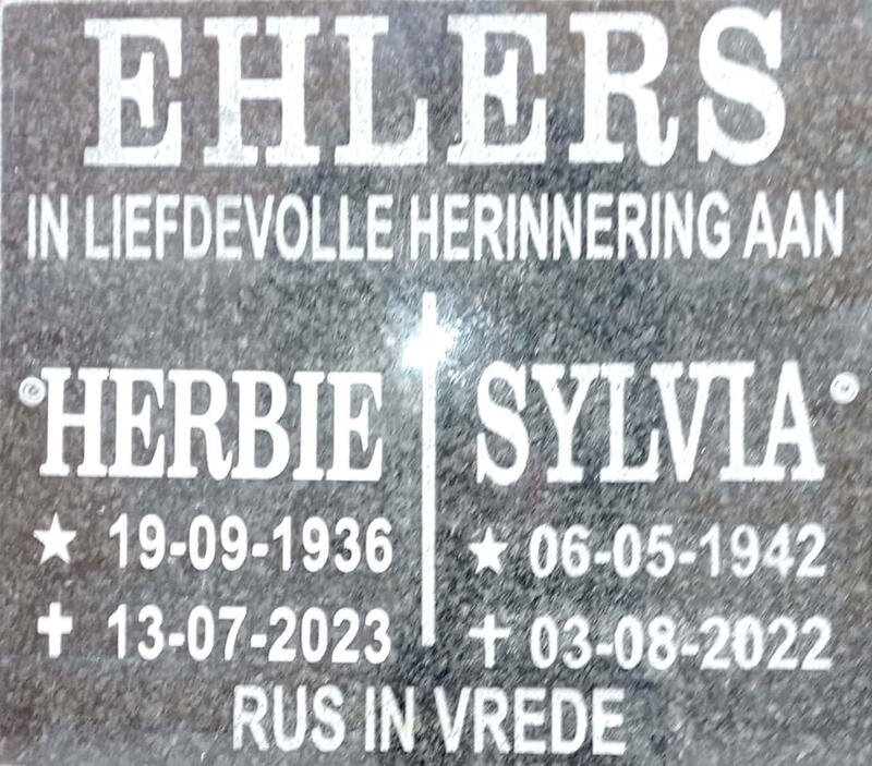 EHLERS Herbie 1936-2023 & Sylvia 1942-2022