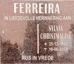 FERREIRA Sylvia Christmaline 1942-2023