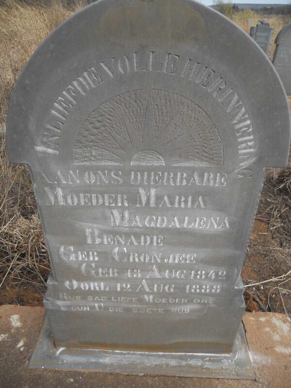 BENADE Maria Magdalena nee CRONJEE 1842-1888