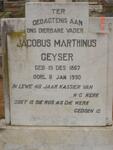 GEYSER Jacobus Marthinus 1867-1950